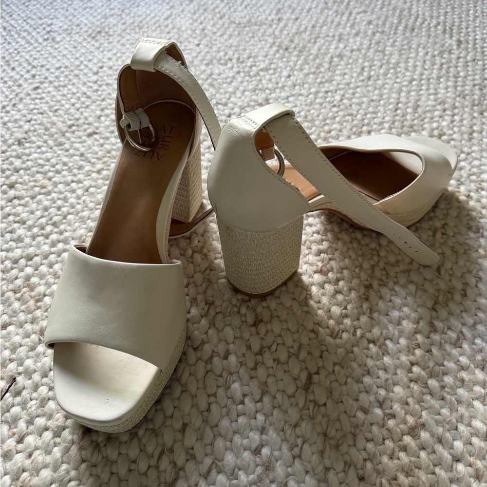 Naturalizer White Block Heels